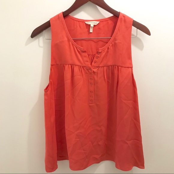 Rebecca Taylor Tops - Rebecca Taylor Silk Half Button Blouse coral 6 tank top shirt